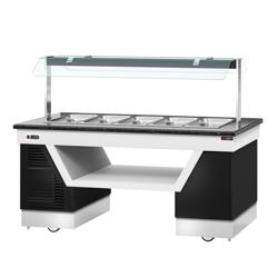 Commercial Refrigerated Cold Well Buffet Counter – 2000 mm - 5x GN 1/1 - -2°C - mobile