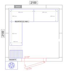 Regalset Aluminium - L-Form links - Bautiefe: 460mm - Tragkraft: 600 kg