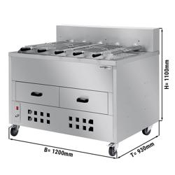 Kolgrill - 1 200 mm - med 5 spett - rostfritt stål