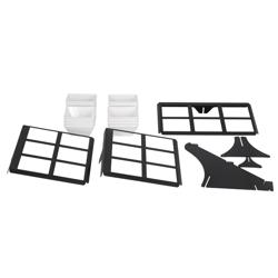 Buffetteline - musta - kulmikas - 320x460 mm - 3-tasoinen - Korkeus: 412 mm - sis. 18 melamiinikulhoa 140x140 mm