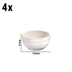 (4) STAUB| Ceramic Bowls Set – Ivory White - Ø 120 mm - Antique Glaze