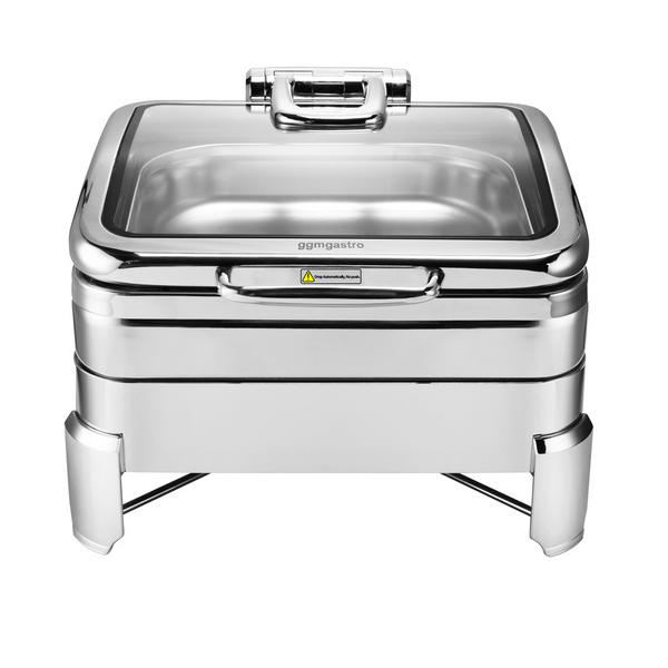 RVS chafing dish - GN 2/3 - glazen deksel – hydraulisch (softclose)