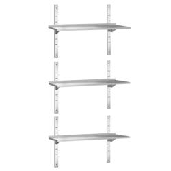 Raft de perete din oțel inoxidabil PREMIUM - 1400x300 mm - cu 3 polițe