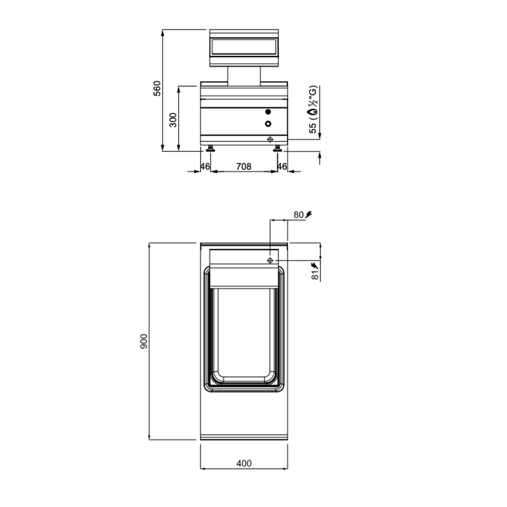Chauffe-Frites - 1,1 kW - 1x GN 1/1