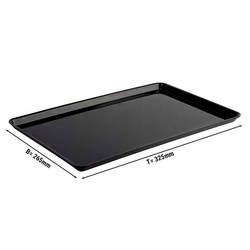 Tavă de prezentare dreptunghiulară GN 1/2 - Negru - Fără BPA - 265 x 325 x 17 mm