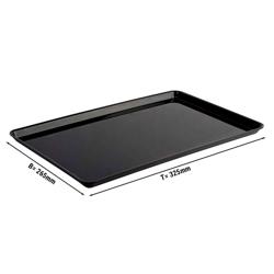 Téglalap alakú bemutató tálca GN 1/2 - Fekete - BPA-mentes - 265 x 325 x 17 mm