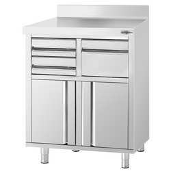 2x Radni ormarić za aparat za kavu - 800x600 mm - Sa krilnim vratima, ladicama, kucalom & poleđinom