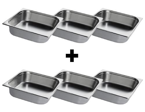 (6 stuks) RVS GN bak 2/3 - Hoogte: 100mm