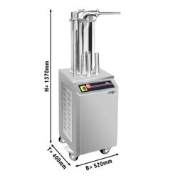 Hydraulische worstenvuller - verticaal - 15l - 750W - RVS - incl. voetpedaal & 3 vulbuizen