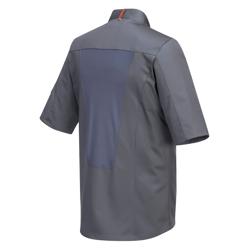 (5 pieces) Short Sleeve MeshAir Pro Chef Jacket - Grey - Size: 3XL