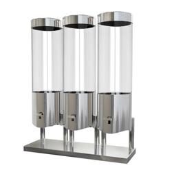 Distributeur de céréales - triple - Ø 120 mm - Chrome - distribution à levier