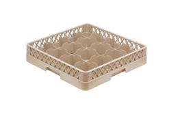 Casier de lavage ouvert - 500x500mm - 16 compartiments - Beige - pour tasses