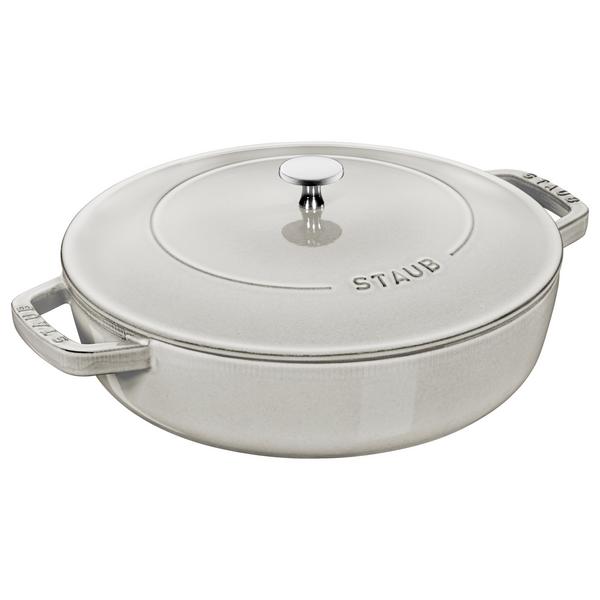 STAUB | BRAISERS - ماهی تابه با ساختار قطره چیسترا - قطر 280 میلی متر - چدن - ترافل سفید