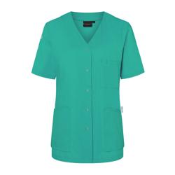 KARLOWSKY | Ladies' Tunic Essential – Kiwi Green - Size 44 - Short Sleeve - V-Neck - 95°C Washable