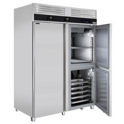 Koel-vriescombinatie rvs PREMIUM - GN 2/1 + GN 1/1 - 1400L - 3-deurs - met ingebouwde snelvriezer