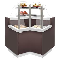 Comptoir vitrine réfrigérée RIGA - 1365x990mm - +4/+8°C - 2 étagères - Éclairage LED - Vitre de sécurité