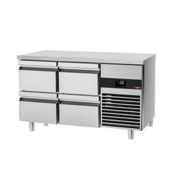 Koelwerkbank PREMIUM - 1400x700mm - 281 liter - kleur groen - met 4 laden - zonder opstand