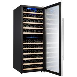 Vinskåp - rostfri dörr - 2 temperaturzoner - 200 l - rymmer upp till 73 flaskor