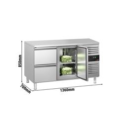 Kühltisch ECO - 1360x700mm - mit 1 Tür & 2 Schubladen