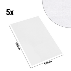 (5 piezas) Mantel de Damasco Tessin Atlas - 130 x 190 cm - Blanco
