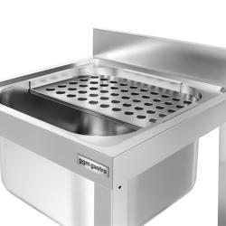 Ausgussbecken mit verstellbarem Abtropfgitter