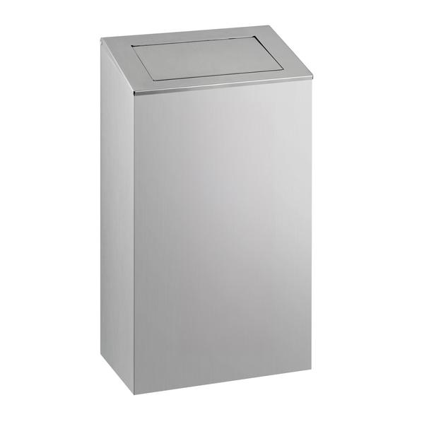 Soptunna med tryckflik - 38 liter - silver