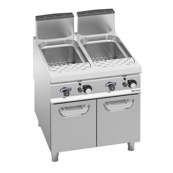 Gazlı Makarna Haşlama Makinesi - 900 Seri - 40+40L - 24kW - Tahliye Musluklu