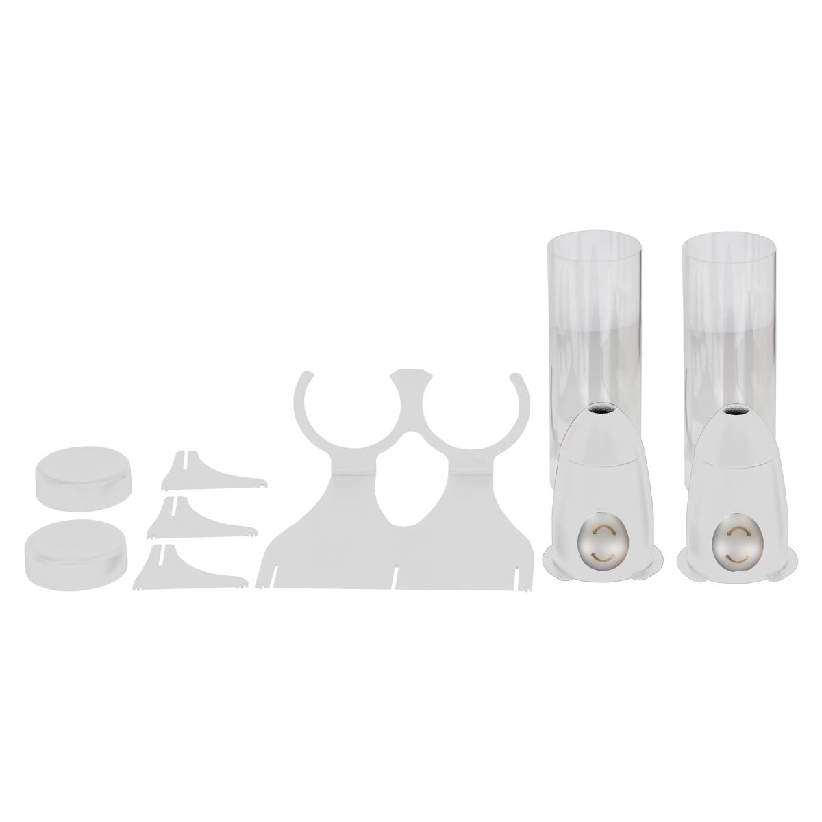 Distributeur de céréales - double - Ø 115 mm - Blanc - distribution rotative