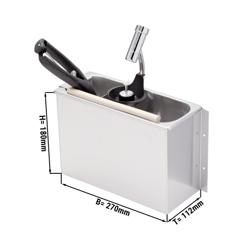 Lave-portionneur 270x112x180mm WATERSTOP - avec arrêt automatique de l’eau (WATERSTOP) - avec régulateur de débit intégré - avec clapet anti-retour (intégré) - incl. assiette-tamis