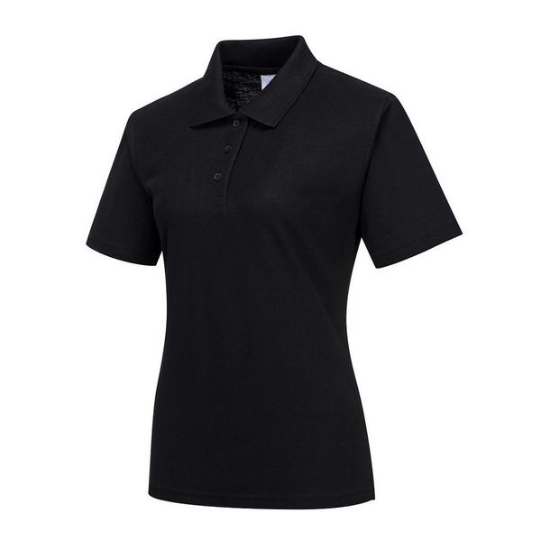 Women’s Cotton Polo Shirt - Black - Size: M