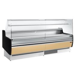 Soğuk Teşhir Dolabı - 2560x953mm - 4 kapılı - düz camlı - dijital termostat; fanlı soğutma - ön panel bej