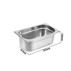 Conteneur GN 1/4 en acier inoxydable - Hauteur : 100 mm         