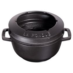 STAUB | Cast Iron Fondue Set – Ø 18 cm - Black - 6 Forks, Burner, Board