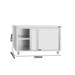 Πάγκος Εργασίας ECO ανοξείδωτος Χάλυβας - 1200x600 χλσ. - με συρόμενη Πόρτα