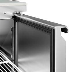 Pult za pripremu salate PREMIUM - 900 mm - 2 vrata - Sa ulazom za 4x GN 1/3 & staklenim poklopcem