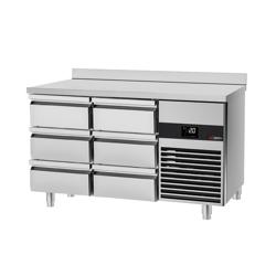 طاولة مبردة PREMIUM - 1400x700mm - 281 لتر - مع 6 درج - حاجز خلفي