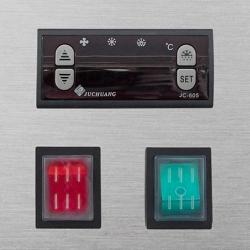 Vetrina refrigerata da banco - Self service - 350l - 1400mm - Doppio vetro - con 2 ripiani - porte posteriori scorrevoli; LED interni