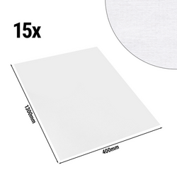 (15 piezas) Camino de mesa de damasco Tessin Atlas - 40 x 130 cm - Blanco