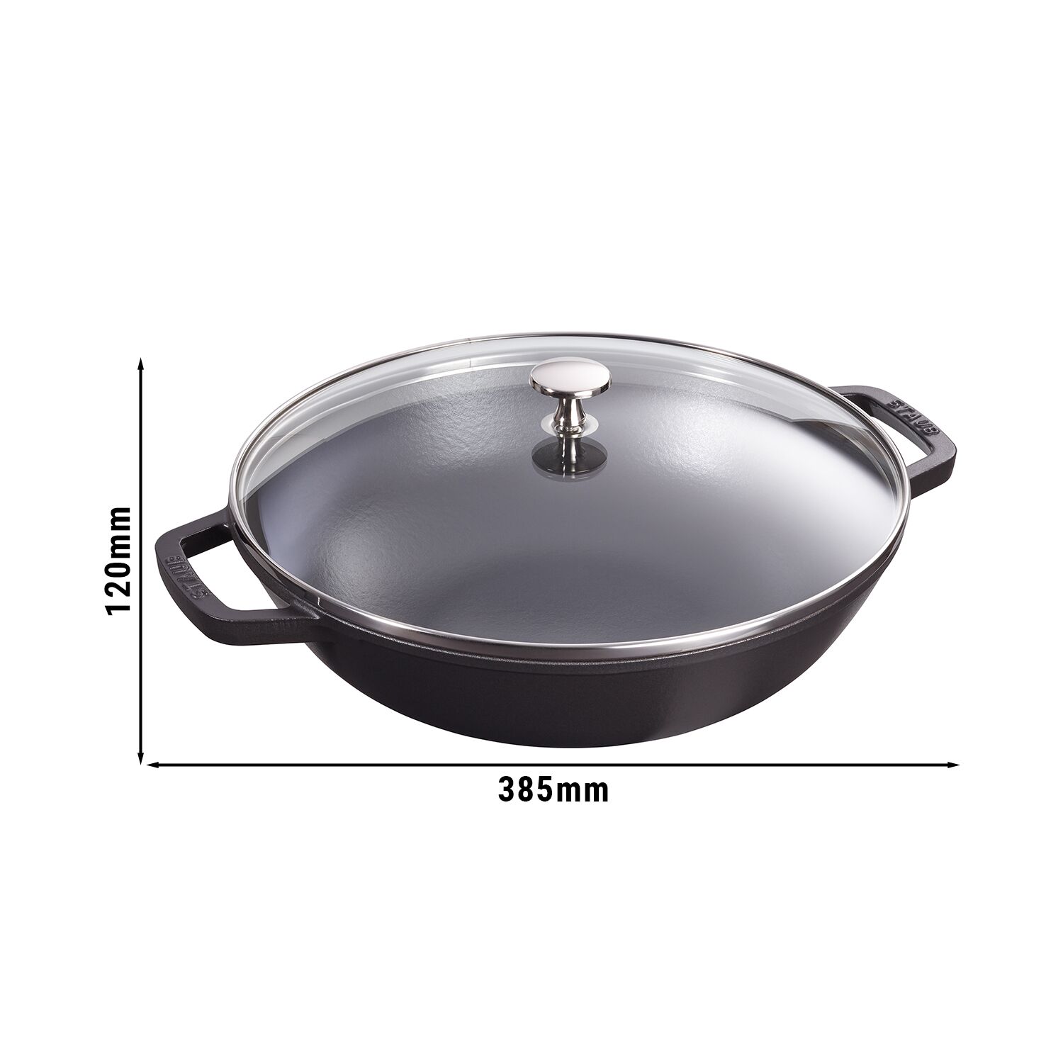 STAUB | SPECIALITIES - Wok avec couvercle en verre - Ø 300mm - Fonte - Noir	