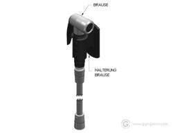 Sprey Tabancası 1000 - 150mm el duşu başlığı - krom kaplı metal gövde, plastik tutma sapı, 1/2" dişli bağlantı & duvar askısı dahil - 60x30x150mm