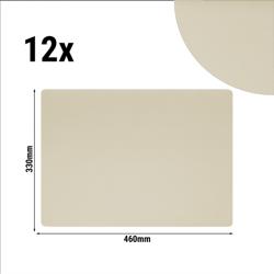 (12 st) bordstablett James - i elegant läderlook - 33x46 cm - taupe