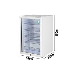 GASTRO-COOL | Frigorífico de bar - 540mm - 130 litros - com 1 porta de vidro - Branco