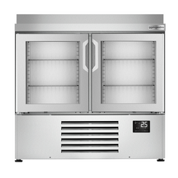 Koelwerkbank Premium PLUS - 978x700mm - met 2 glazen deuren & achterwand