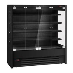 مبرد متعدد الأرفف بأبواب زجاجية سوبرماركت تجاري - 1960 mm - من +1 إلى +10 °C - مع 4 رفوف - أسود