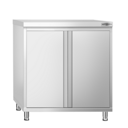 Stainless steel work cabinet PREMIUM - 800x600mm - with hinged door without upstand