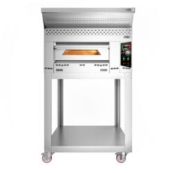 Pizzaoven op gas - 6x 34cm - Handmatig - incl. afzuigkap, onderstel & wielen