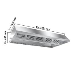 Cappa centrale - 3400x1300x450mm - senza motore - filtri a labirinto - illuminazione LED