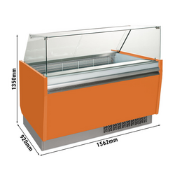 	Ice cream counter - Liam - 1560mm - with LED lighting - for 13 + 13 containers - orange