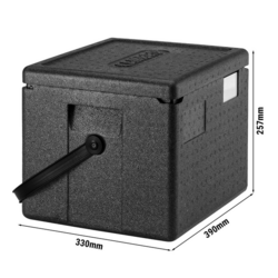 CAMBRO | CAM GOBOX® Half Toploader GN 1/1 - fekete színű hordozószíjjal