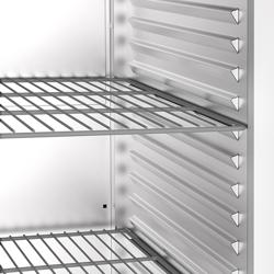 Vrieskast RVS PREMIUM - GN 2/1 - 1372mm - 1200liter - tot -22°C tot -18°C - met 2 deuren - geforceerde koeling, LED‑verlichting, automatische ontdooiing, slot & omkeerbare deur